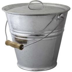 GUILLOUARD Seau Cendres Granulés Ou Compost Avec Couvercle 10 Litres Gris - Gris