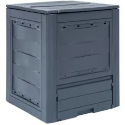 VidaXL Bac à Compost De Jardin Gris 60x60x73 Cm 260 L - Gris
