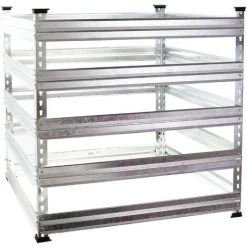 WILTEC Composteur De Jardin En Métal 120 X 120 X 90cm 1300l Déchets Organiques Recyclage Bac à Compost