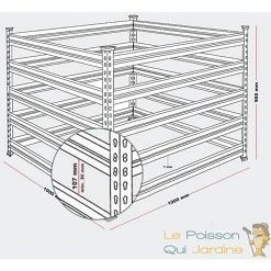 LEPOISSONQUIJARDINEFR Composteur De 900 Litres Pour Jardin, En Métal, Carré, 100 X 100 Cm - Acier -Compostage Soldes 14817623 5