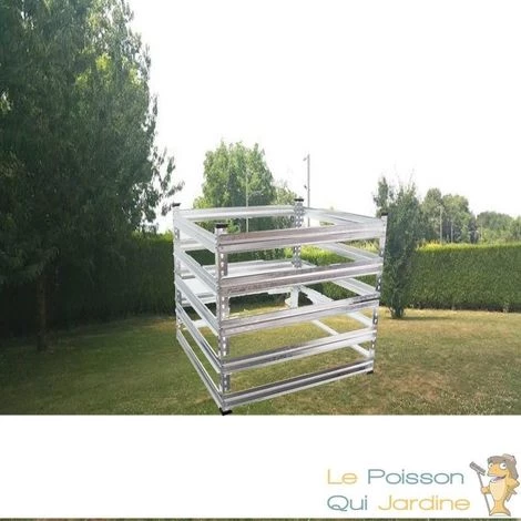 LE POISSON QUI JARDINE.FR Composteur De 1300 Litres Pour Jardin, En Métal, Carré, 120 X 120 Cm - Acier 1 LE POISSON QUI JARDINE.FR Composteur De 1300 Litres Pour Jardin, En Métal, Carré, 120 X 120 Cm - Acier