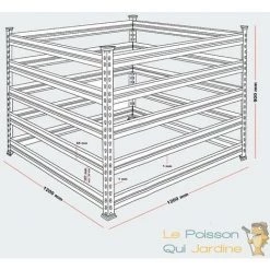 LE POISSON QUI JARDINE.FR Composteur De 1300 Litres Pour Jardin, En Métal, Carré, 120 X 120 Cm - Acier 8 LE POISSON QUI JARDINE.FR Composteur De 1300 Litres Pour Jardin, En Métal, Carré, 120 X 120 Cm - Acier -Compostage Soldes 14817624 4