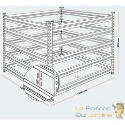 LE POISSON QUI JARDINE.FR Composteur De 1300 Litres Pour Jardin, En Métal, Carré, 120 X 120 Cm - Acier 9 LE POISSON QUI JARDINE.FR Composteur De 1300 Litres Pour Jardin, En Métal, Carré, 120 X 120 Cm - Acier -Compostage Soldes 14817624 5