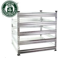 BIGB Composteur De Jardin En Métal 900 Litres - 100 X 100 Cm