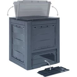 VidaXL Composteurs De Jardin 2 Pcs Gris 60x60x73 Cm 520 L - Gris 8 VidaXL Composteurs De Jardin 2 Pcs Gris 60x60x73 Cm 520 L - Gris -Compostage Soldes 16785298 4