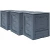 VidaXL Composteurs De Jardin 3 Pcs Gris 60x60x73 Cm 780 L - Gris