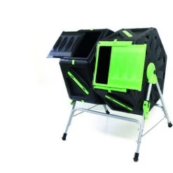 TECH-IT TEC HIT 390270 - Composteur Rapide 2 Bacs - Dimensions 65 X 60 X 82cm - Noir / Vert