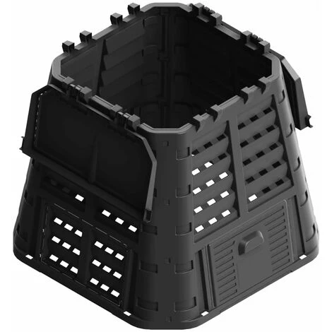 VidaXL Composteur De Jardin Noir 93,3x93,3x80 Cm 480 L - Noir 3 VidaXL Composteur De Jardin Noir 93,3x93,3x80 Cm 480 L - Noir – Image 3