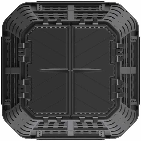 VidaXL Composteur De Jardin Noir 93,3x93,3x80 Cm 480 L - Noir 4 VidaXL Composteur De Jardin Noir 93,3x93,3x80 Cm 480 L - Noir – Image 4