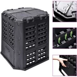 ASUPERMALL Bac A Compost De Jardin 320 L Plastique