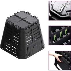 ASUPERMALL Bac A Compost De Jardin 420 L Plastique