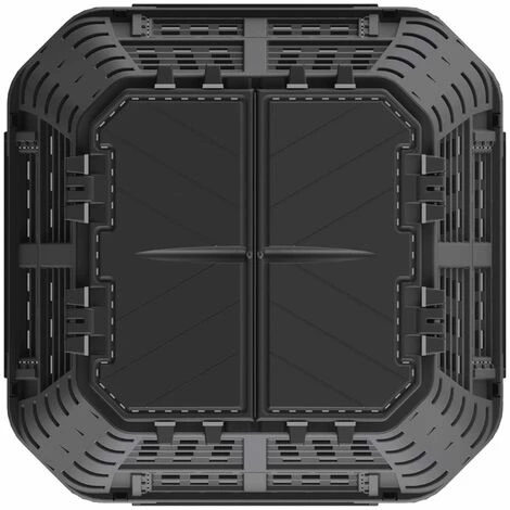 TRUE DEAL Composteur De Jardin Noir 93,3x93,3x80 Cm 480 L 4 TRUE DEAL Composteur De Jardin Noir 93,3x93,3x80 Cm 480 L – Image 4