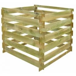 ASUPERMALL Bac A Compost A Lattes 0,54 M3 Carre Bois Fsc