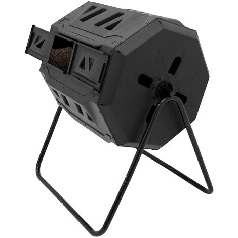 ECD GERMANY Tonneau De Compostage 160l Rotatif Pour Jardin Tambour Composteur En PP Noir 2 ECD GERMANY Tonneau De Compostage 160l Rotatif Pour Jardin Tambour Composteur En PP Noir – Image 2