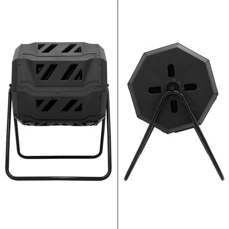 ECD GERMANY Tonneau De Compostage 160l Rotatif Pour Jardin Tambour Composteur En PP Noir 3 ECD GERMANY Tonneau De Compostage 160l Rotatif Pour Jardin Tambour Composteur En PP Noir – Image 3
