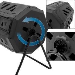 ECD GERMANY Tonneau De Compostage 160l Rotatif Pour Jardin Tambour Composteur En PP Noir 8 ECD GERMANY Tonneau De Compostage 160l Rotatif Pour Jardin Tambour Composteur En PP Noir -Compostage Soldes 26849074 4