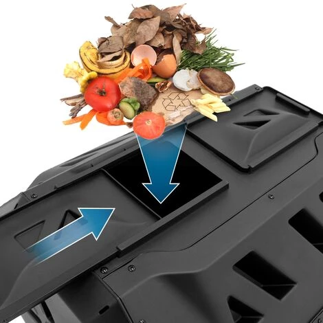 ECD GERMANY Tonneau De Compostage 160l Rotatif Pour Jardin Tambour Composteur En PP Noir 5 ECD GERMANY Tonneau De Compostage 160l Rotatif Pour Jardin Tambour Composteur En PP Noir – Image 5