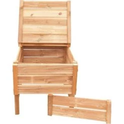 SAUVEGARDE58 Composteur De Jardin 350 Litres Douglas Du Morvan Beige - Beige