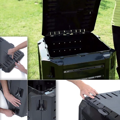 PROSPERPLAST Composteur Compogreen 380L Vert 82,6x71,9x71,9 Cm - Vert 5 PROSPERPLAST Composteur Compogreen 380L Vert 82,6x71,9x71,9 Cm - Vert – Image 5