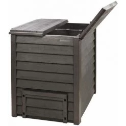 GRAF® Graf Composteur Thermo-Wood 400 L Brun + Grille De Fond.