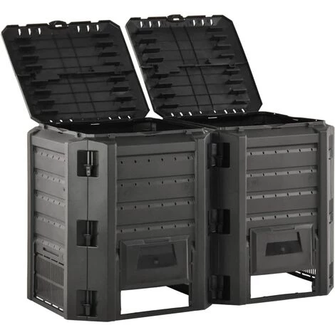 VidaXL Composteur De Jardin Noir 800 L - Noir 2 VidaXL Composteur De Jardin Noir 800 L - Noir – Image 2