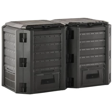VidaXL Composteur De Jardin Noir 800 L - Noir 3 VidaXL Composteur De Jardin Noir 800 L - Noir – Image 3