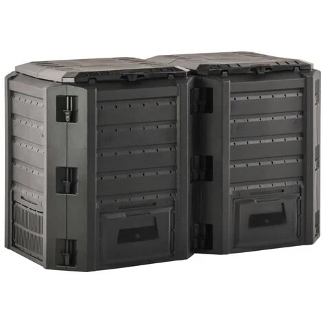 VidaXL Composteur De Jardin Noir 800 L - Noir 4 VidaXL Composteur De Jardin Noir 800 L - Noir – Image 4