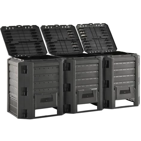 VidaXL Composteur De Jardin Noir 1200 L - Noir 2 VidaXL Composteur De Jardin Noir 1200 L - Noir – Image 2