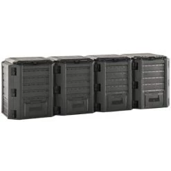 VidaXL Composteur De Jardin Noir 1600 L - Noir -Compostage Soldes 29453014 4