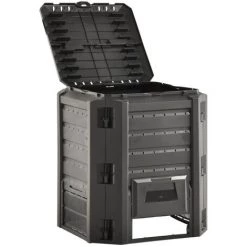 ASUPERMALL Composteur De Jardin Noir 380 L -Compostage Soldes 29986790 4