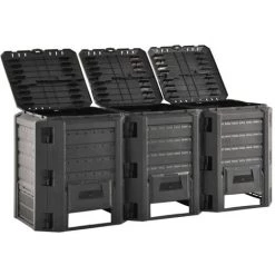 ASUPERMALL Composteur De Jardin Noir 1200 L 8 ASUPERMALL Composteur De Jardin Noir 1200 L -Compostage Soldes 29986815 4