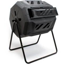 WILTEC Tonneau De Compostage Composteur à Tambour Capacité 160 Litres Rotatif Compost Décomposition