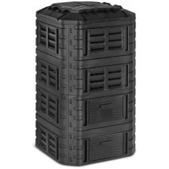 HILLVERT Composteur De Jardin Modulaire Bac De Compostage Rapide D'Extérieur Noir 1260 L - Noir