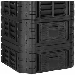 HILLVERT Composteur De Jardin Modulaire Bac De Compostage Rapide D'Extérieur Noir 1260 L - Noir -Compostage Soldes 35636730 3