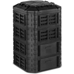 HILLVERT Composteur De Jardin Modulaire Bac De Compostage Rapide D'Extérieur Noir 1120 L - Noir
