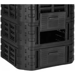 HILLVERT Composteur De Jardin Modulaire Bac De Compostage Rapide D'Extérieur Noir 1120 L - Noir -Compostage Soldes 35636732 3