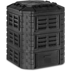 HILLVERT Composteur De Jardin Modulaire Bac De Compostage Rapide D'Extérieur Noir 860 L - Noir