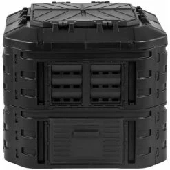 HILLVERT Composteur De Jardin Modulaire Bac De Compostage Rapide D'Extérieur Noir 600 L - Noir, Blanc -Compostage Soldes 35636736 4