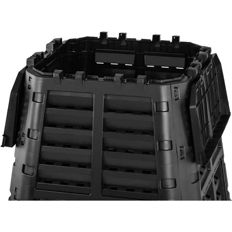 HILLVERT Composteur De Jardin Bac De Compostage Rapide D'Extérieur Plastique Noir 1000 L - Argent, Noir 2 HILLVERT Composteur De Jardin Bac De Compostage Rapide D'Extérieur Plastique Noir 1000 L - Argent, Noir – Image 2
