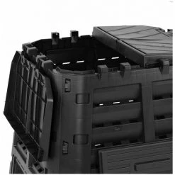 HILLVERT Composteur De Jardin Bac De Compostage Rapide D'Extérieur Plastique Noir 480 L - Noir -Compostage Soldes 35636743 3