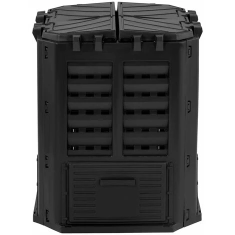 HILLVERT Composteur De Jardin Bac De Compostage Rapide D'Extérieur Plastique Noir 360 L - Noir 4 HILLVERT Composteur De Jardin Bac De Compostage Rapide D'Extérieur Plastique Noir 360 L - Noir – Image 4