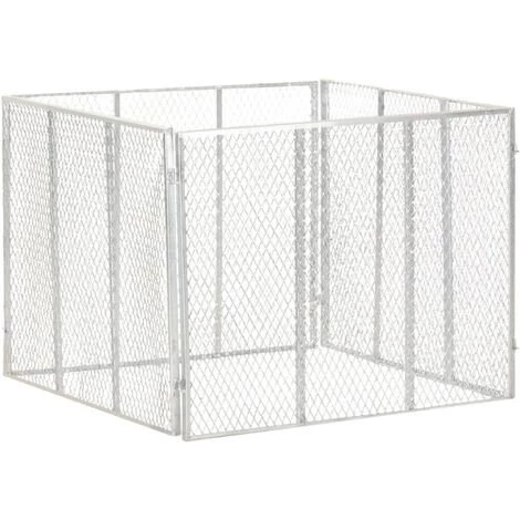 ASUPERMALL Composteur De Jardin 100x100x77 Cm Fer Galvanise 1 ASUPERMALL Composteur De Jardin 100x100x77 Cm Fer Galvanise