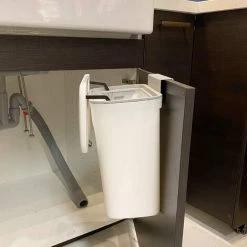 BARES Bac à Compost De Cuisine D'intérieur Scellé Avec Couvercle Pour Déchets Alimentaires, Petite Poubelle De Cuisine Avec Couvercle, Poubelle Suspendue Pour Porte D'armoire De Cuisine Ou Sous évier, 9L Blanc -Compostage Soldes 39013172 3