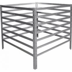 Shelfplaza® HOME 90x45x45 Cm Composteur 182l Galvanisé / Composteur Jardin / Métallique Composteur De Jardin 182l Capacité Comme Bacs à Compost De Jardin Pour Composts Et Déchets De Jardin - Galvanisé