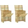 HAPPYSHOPPING Composteur De Jardin A Lattes 2 Pcs 80x50x100 Cm Pin Impregne