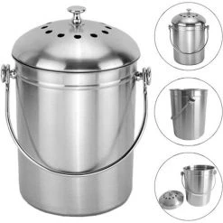 BRIDAY 5L Seau à Compost En Acier Inoxydable Poubelle à Compost Pour Comptoir De Cuisine Bac à Compost De Cuisine Seau à Compost Cuisine Compost Avec Couvercle,Composteur De Cuisine Pour Déchets Alimentaire 7 BRIDAY 5L Seau à Compost En Acier Inoxydable Poubelle à Compost Pour Comptoir De Cuisine Bac à Compost De Cuisine Seau à Compost Cuisine Compost Avec Couvercle,Composteur De Cuisine Pour Déchets Alimentaire -Compostage Soldes 43153768 3
