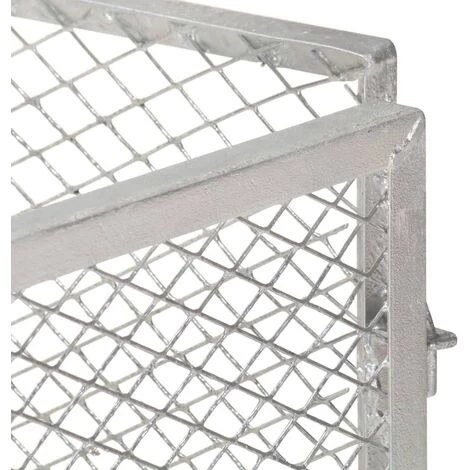 Hommoo Composteur De Jardin 100x100x77 Cm Fer Galvanise 2 Hommoo Composteur De Jardin 100x100x77 Cm Fer Galvanise – Image 2