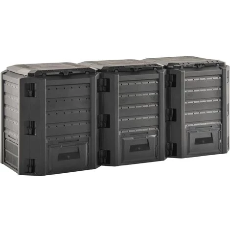 Topdeal Composteur De Jardin Noir 1200 L FF312274_FR 4 Topdeal Composteur De Jardin Noir 1200 L FF312274_FR – Image 4