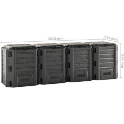 Topdeal Composteur De Jardin Noir 1600 L FF312275_FR -Compostage Soldes 52100065 5