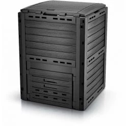 VOUNOT Composteur De Jardin 300L Qualité Supérieure Pour Jardin Déchets Imitation Style Bois Noir